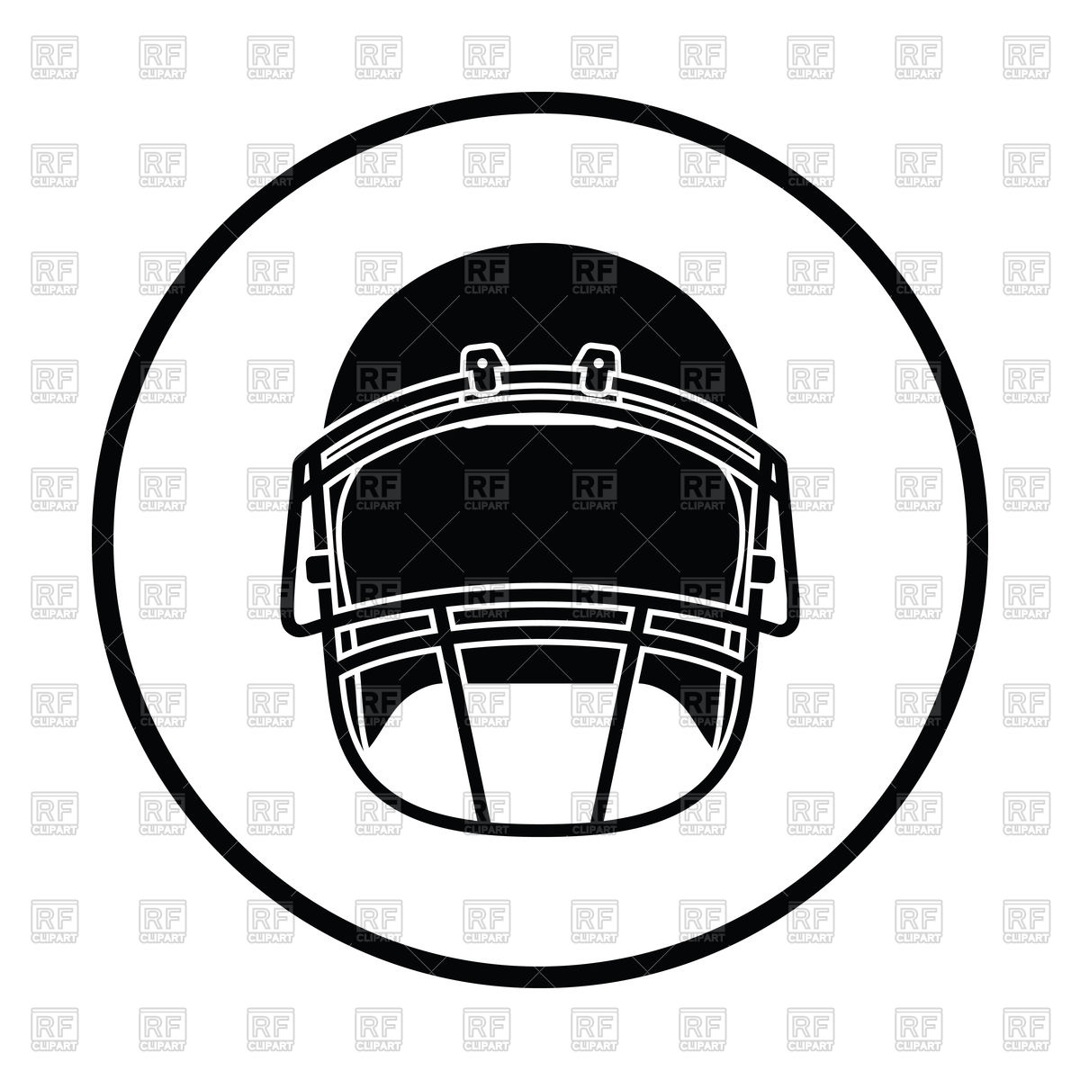 1200x1200 Thin Circle Design Of American Football Helmet Icon Vector Image