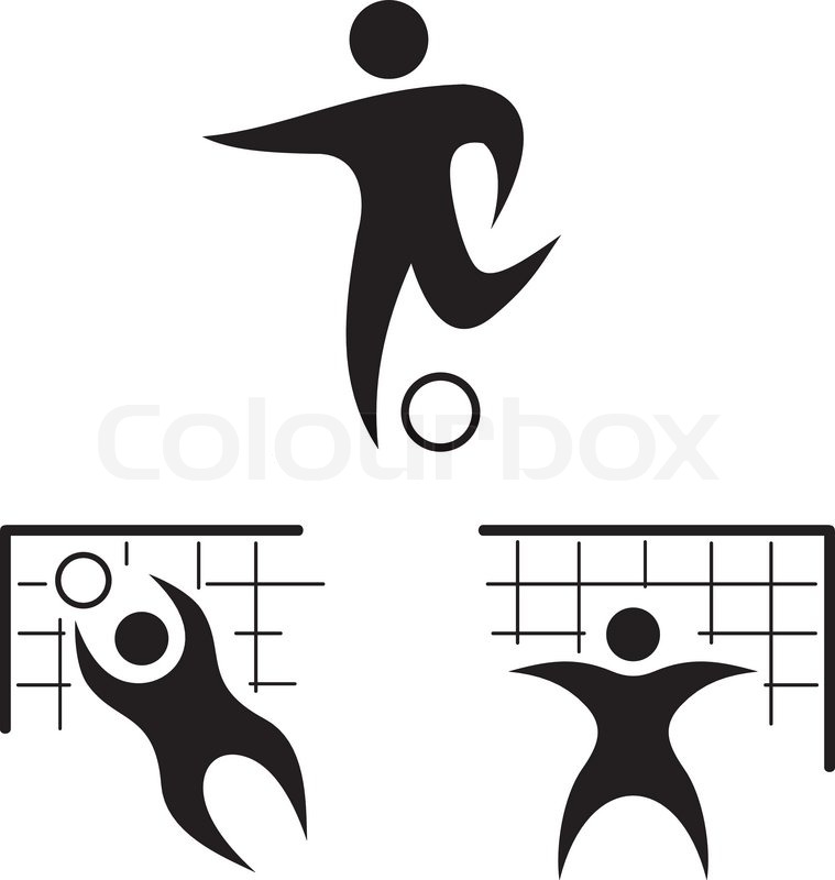 759x800 Football. Icon Set. Silhouettes Of The Players In Vector Format