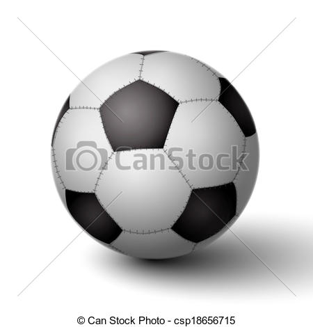 450x470 Realistic Soccer Ball For Football Icon Isolated Vector Illustration.