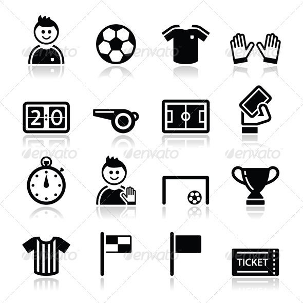 590x590 Soccer Football Vector Icons Set By Redkoala Graphicriver