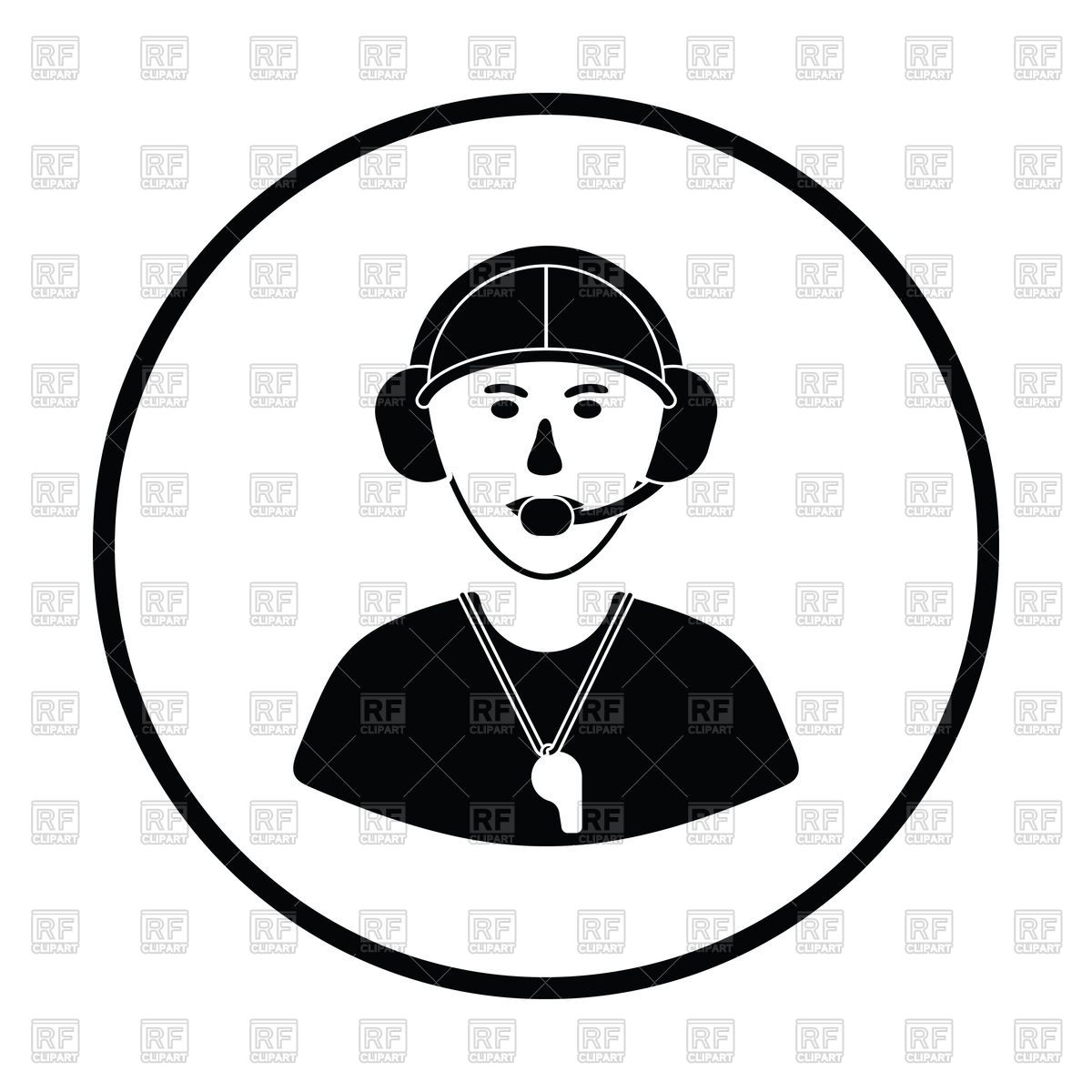 1200x1200 Thin Circle Design Of American Football Coach Icon Vector Image