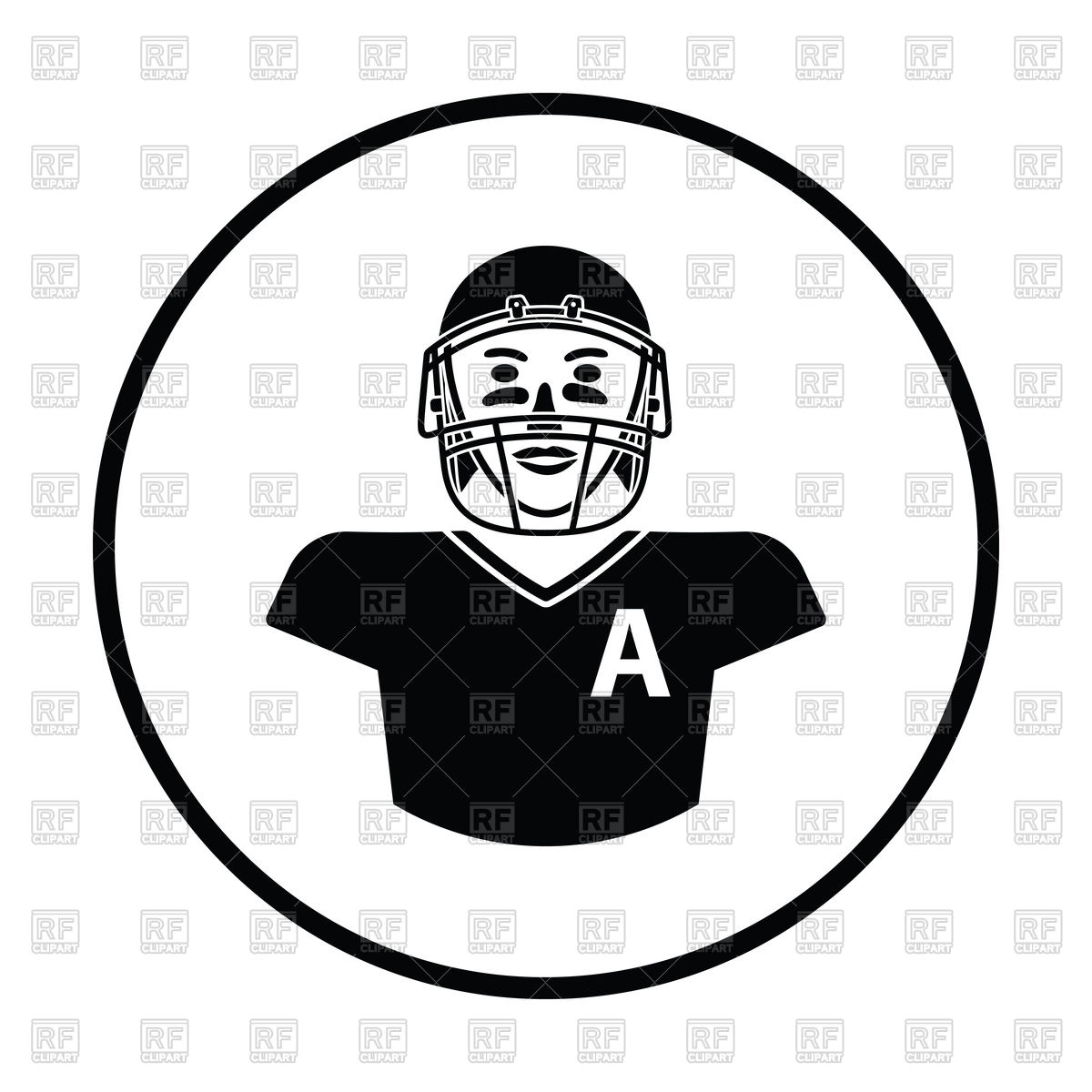 1200x1200 American Football Player In Helmet Icon Vector Image Vector