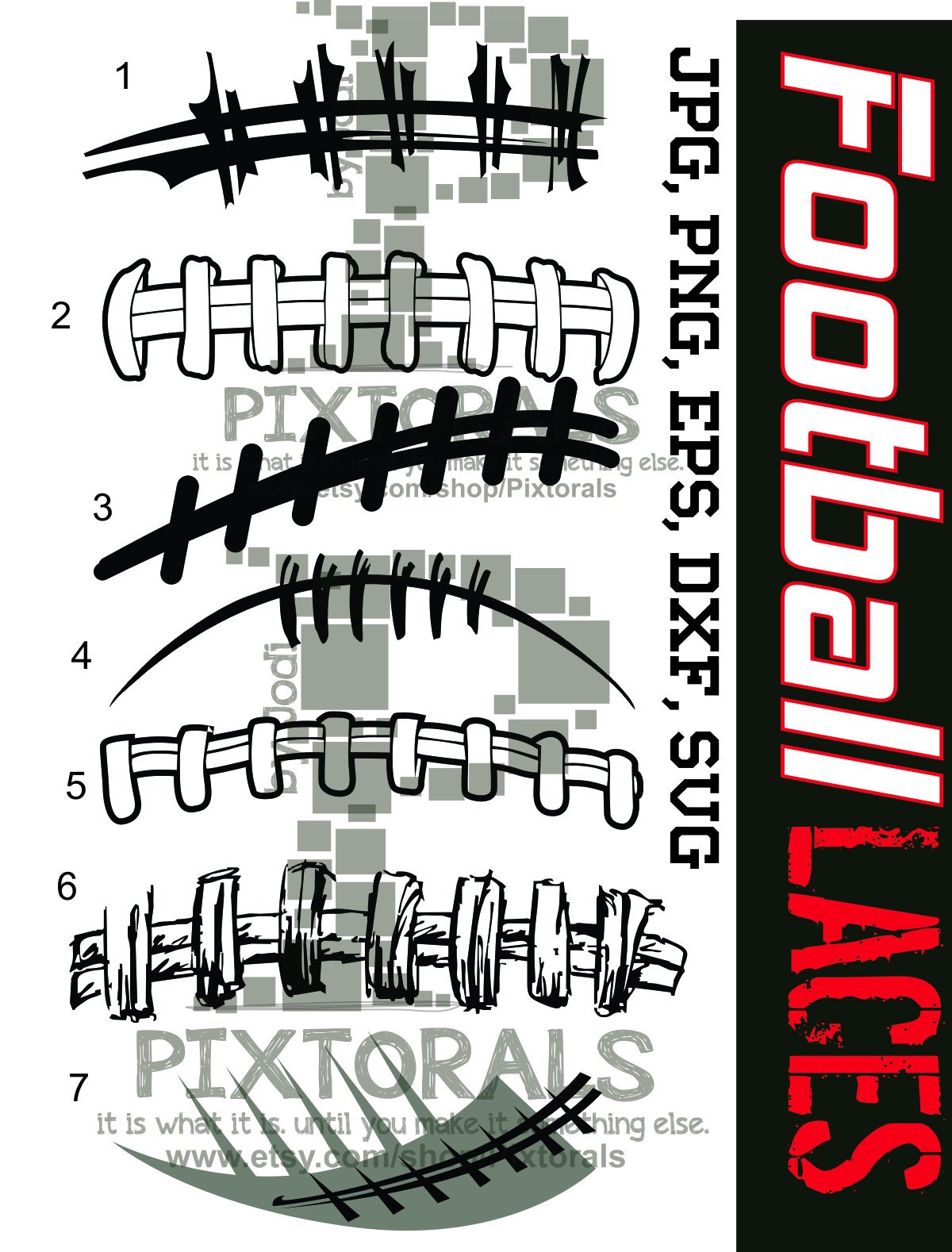 1200x1578 Football Vectors 7 Football Laces Vectors As Png Jpg High Etsy