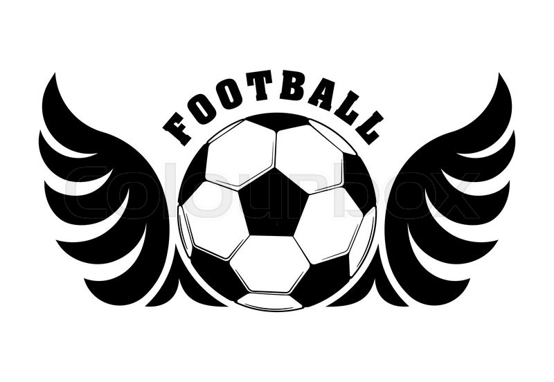 800x552 Football Design With Black And White Wings And Ball For Emblem Or