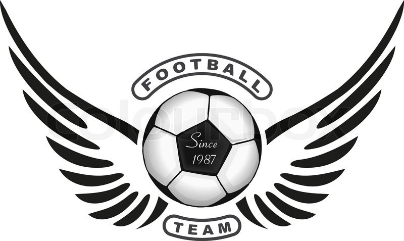 800x477 Football Team Since 1987 Design With Wings And Ball For Emblem Or