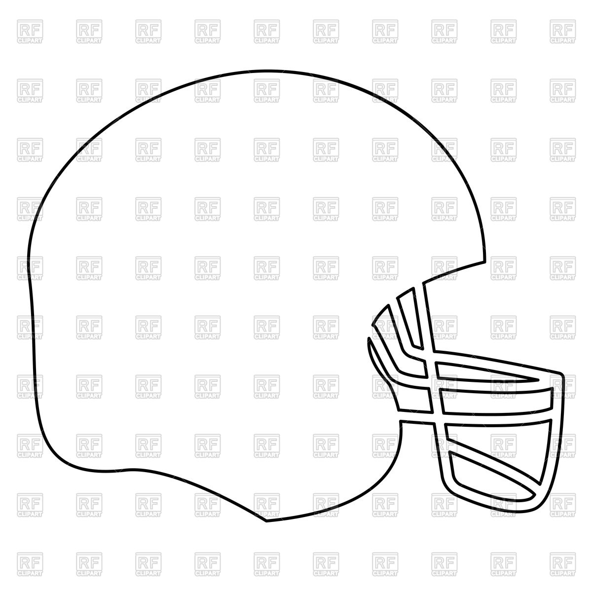 1200x1200 American Football Helmet Outline Vector Image Vector Artwork Of