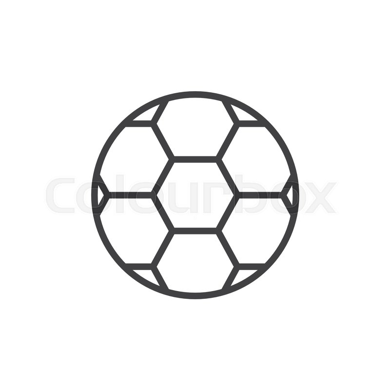 800x800 Soccer Ball Line Icon, Outline Vector Sign, Linear Style Pictogram