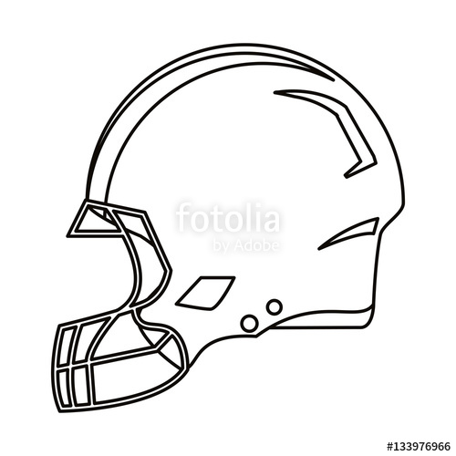 500x500 American Football Helmet Protection Outline Vector Illustration