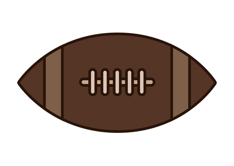 800x566 American Football Outline Flat Vector