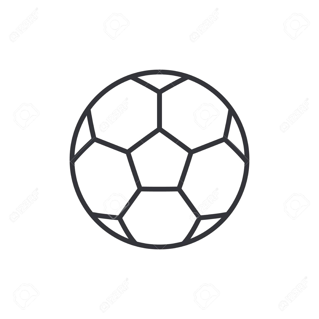 1300x1300 45334356 Football Soccer Ball Outline Icon Modern Minimal Flat