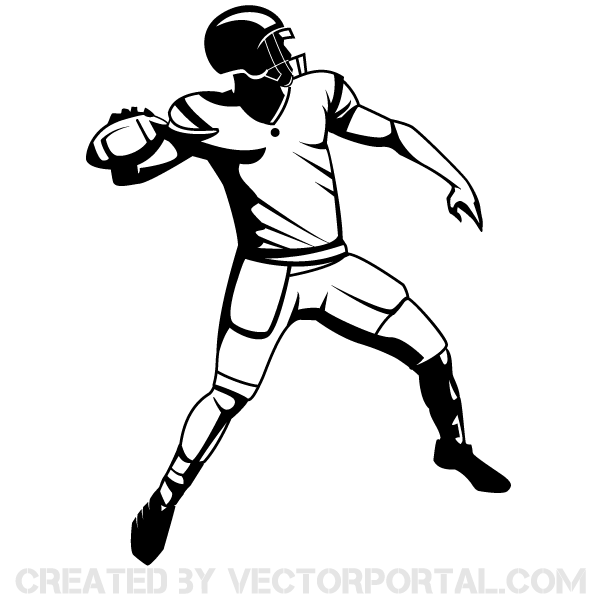 600x600 American Football Player Vector 123freevectors