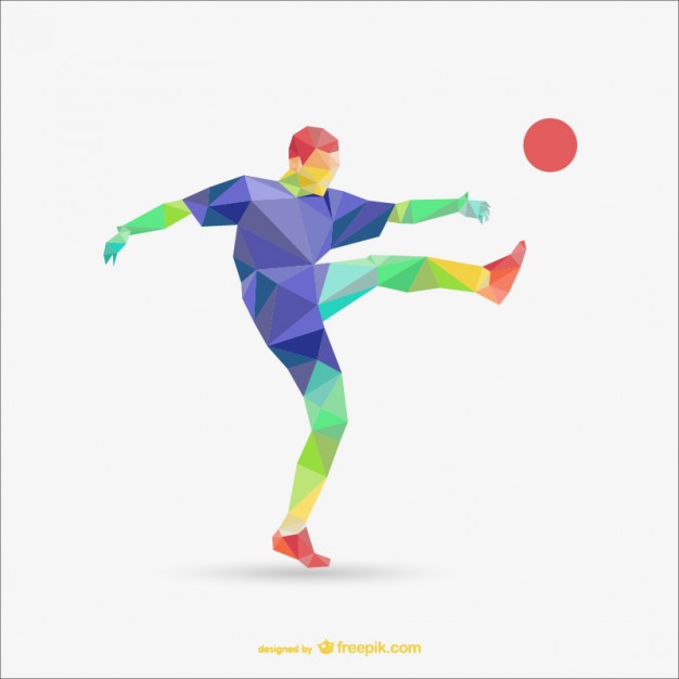 626x626 Football Player Polygonal Template Vector Free Download