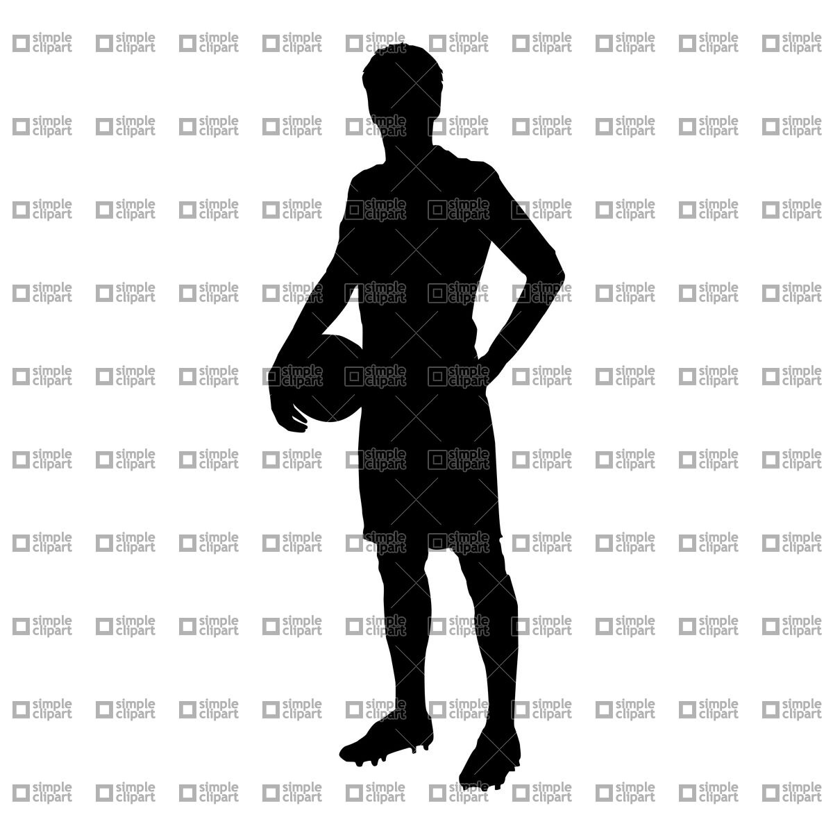 1200x1200 Silhouette Of Soccer Player With Ball Vector Image