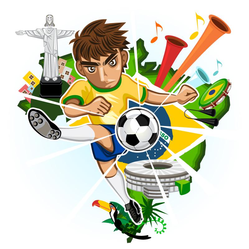 800x800 Cartoon Shot Football Player Vector [Eps]