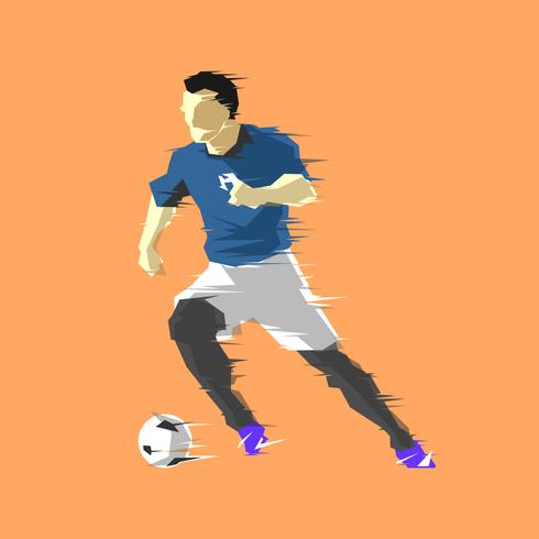490x490 Dribbling Abstract Soccer Player Vector