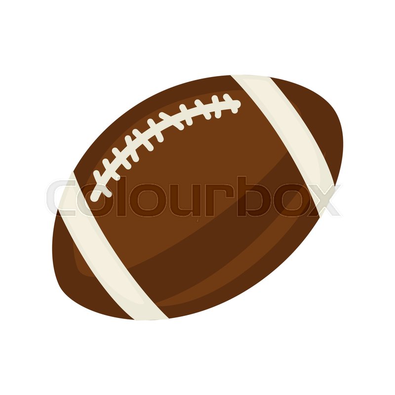 800x800 American Football Ball Isolated On White Close Up Vector