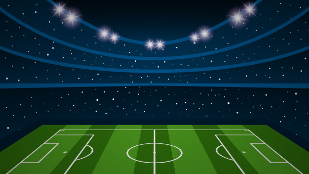 626x352 Empty Football Field Arena Stadium, Vector Illustration Vector