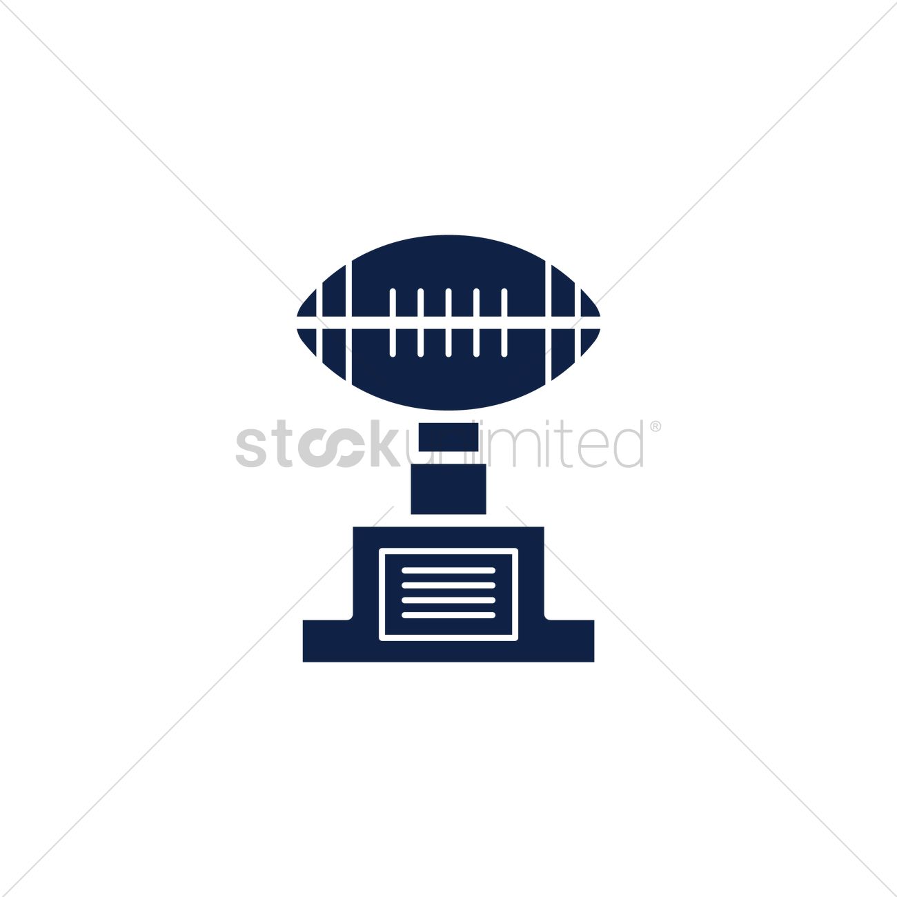 1300x1300 American Football Trophy Vector Image