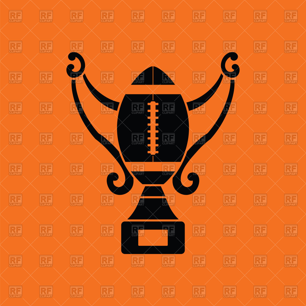 1200x1200 American Football Trophy Cup Icon On Orange Background Vector