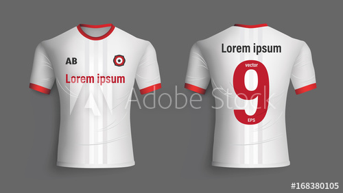 500x282 Soccer Jersey Template. Mock Up Football Uniform For Football Club