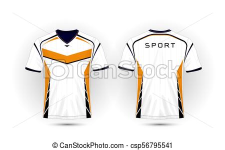 450x300 White, Orange And Black Layout Football Sport T Shirt, Kits