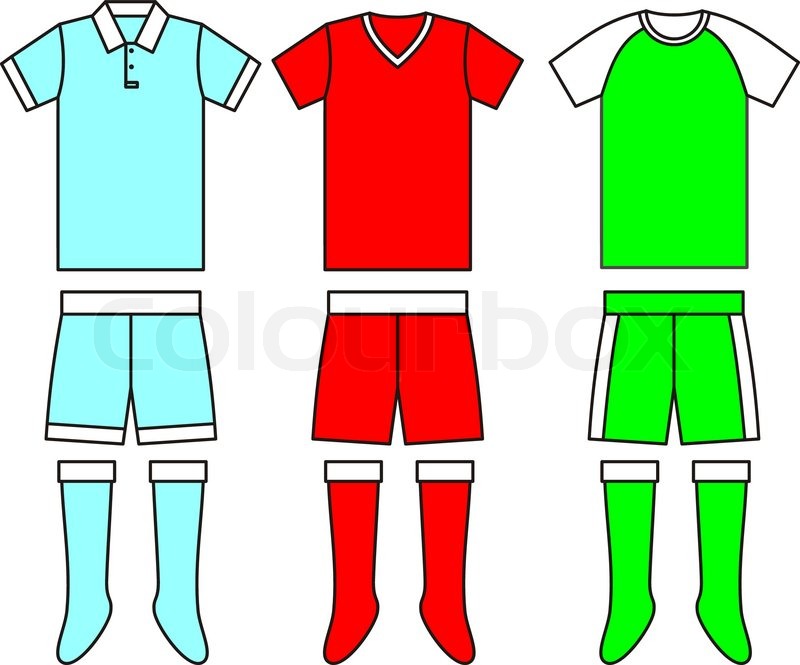 800x665 Different Football Soccer Uniforms Vector Stock Vector Colourbox