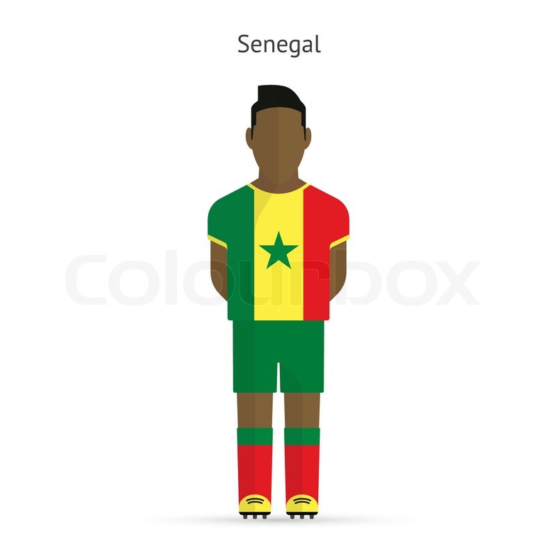 800x800 Senegal Football Player. Soccer Uniform. Vector Illustration