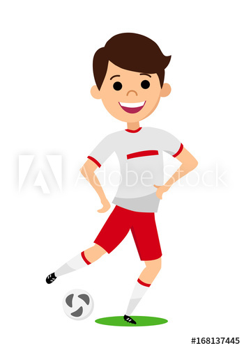 350x500 The Player Kicks The Ball. Young Man In His Football Uniform