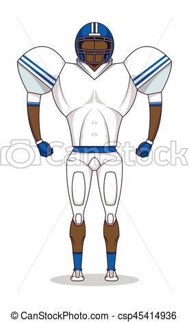 276x470 American Football Player With Equipment. Sport Concept Vector