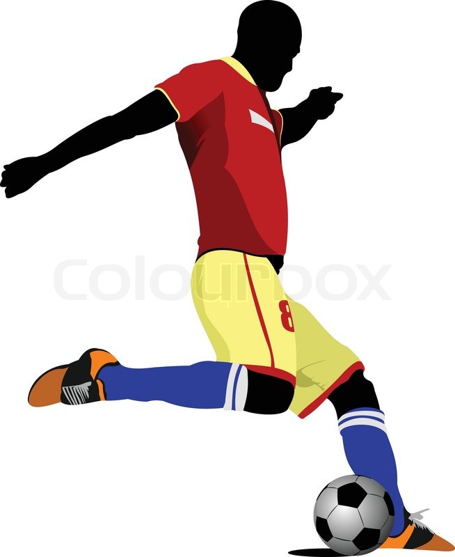 654x800 Football Player Colored Vector Illustration Stock Vector Colourbox