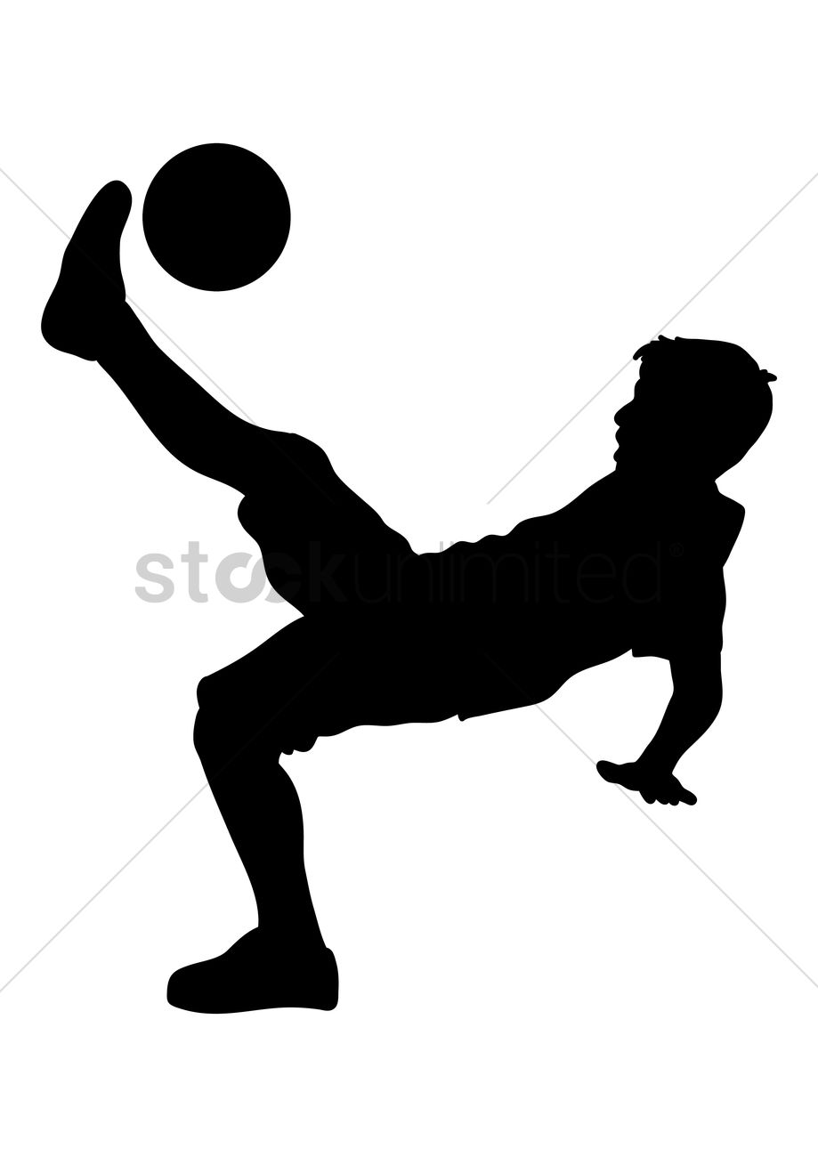 919x1300 Man Playing Football Vector Image