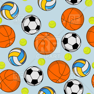 400x400 Sports Background With Basketball, Tennis And Football Ball Vector