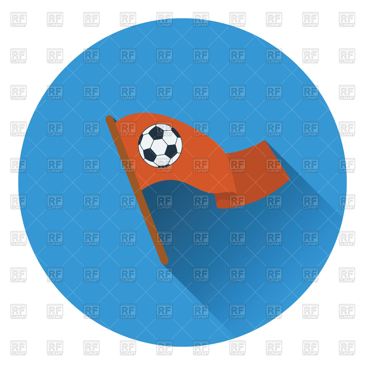 1200x1200 Football Fans Waving Flag With Soccer Ball Icon Vector Image