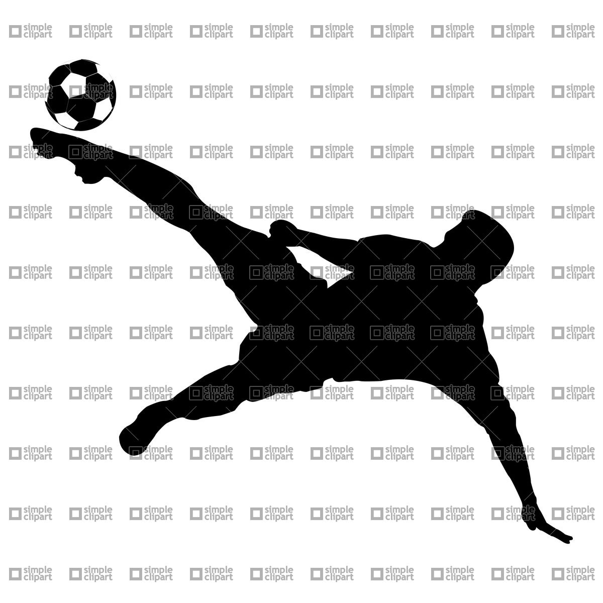 1200x1200 Silhouette Of Football (Soccer) Player Vector Image