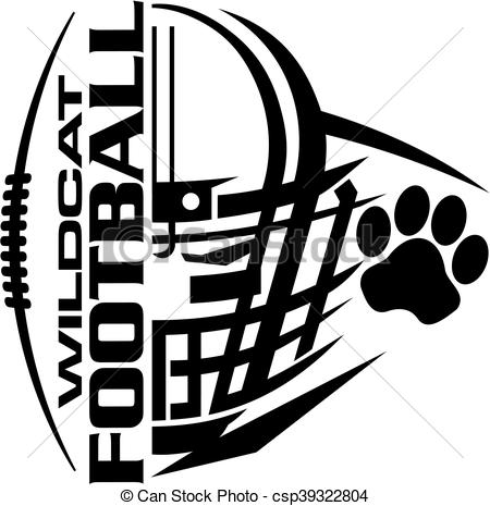 450x465 Wildcat Football Team Design With Helmet And Paw Print For School