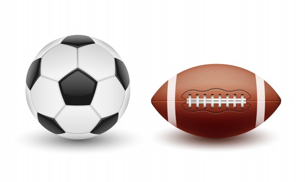 626x375 Vector Set Of Sports Balls, Balls For Soccer And American Football