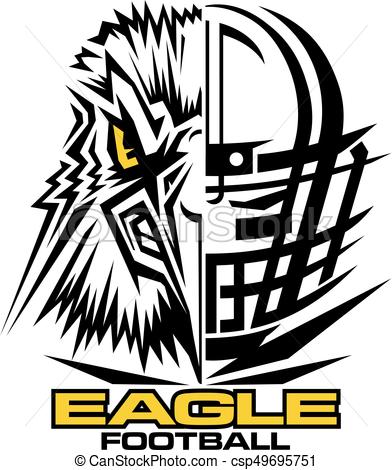 392x470 Eagle Football Team Design With Mascot And Facemask For School