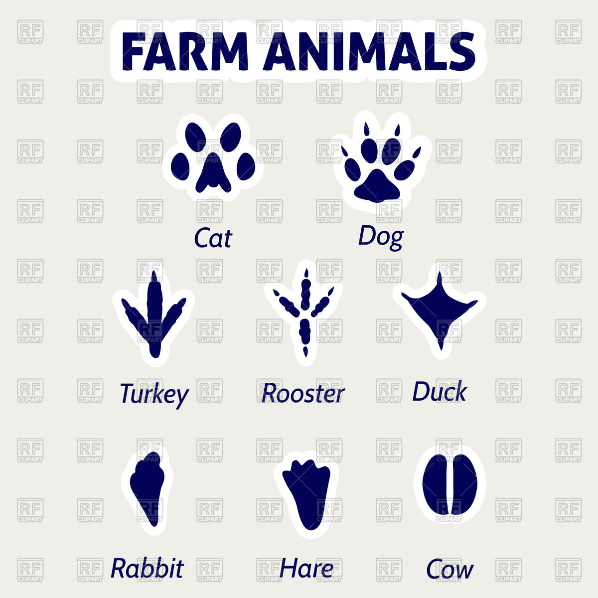 1200x1200 Farm Animals Footprint Vector Image Vector Artwork Of Icons And