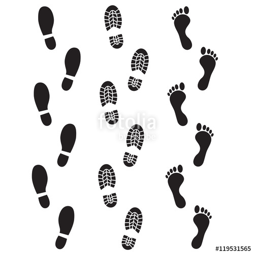 500x500 Human Footprints Vector Icons. Stock Image And Royalty Free