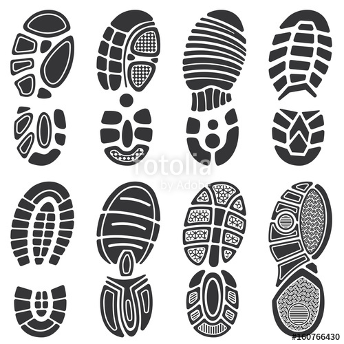 500x500 Running Sport Shoes Vector Footprint Set Stock Image And Royalty