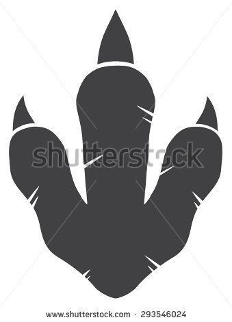 339x470 Dinosaur Footprint. Vector Illustration Isolated On White