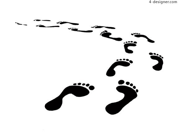600x435 4 Designer Black Footprints Vector Material