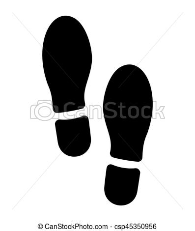397x470 Footprint. Vector Illustration Of The Footprints Of Shoes.