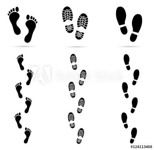 500x486 Footprints Vector Icon Set.
