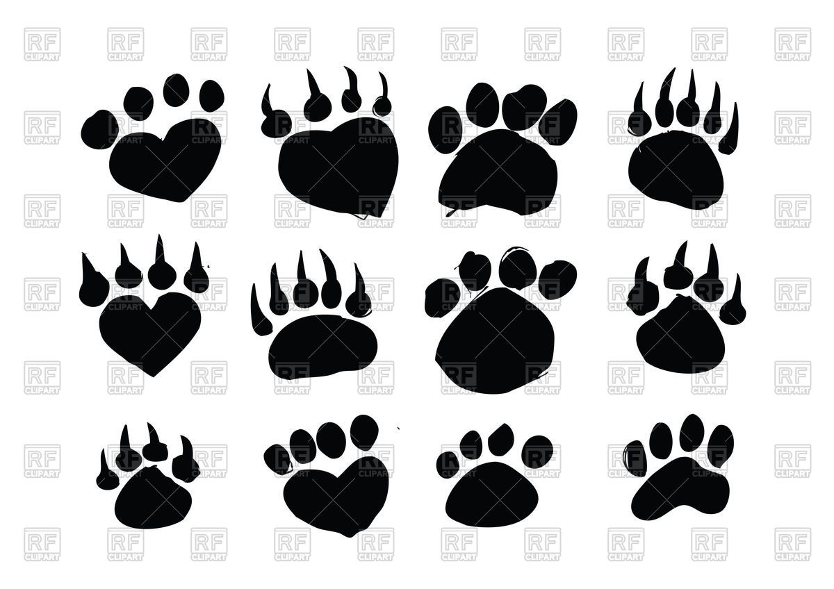 1200x848 Silhouettes Of Animal Footprints Vector Image Vector Artwork Of