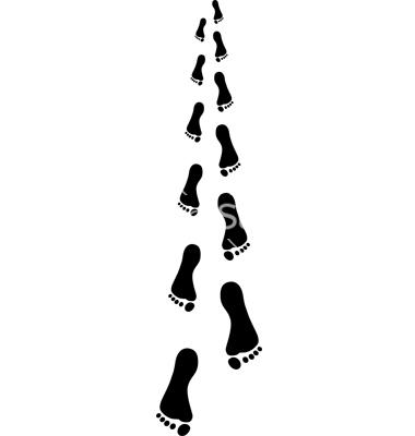 380x400 Footsteps Vector Clipart Panda
