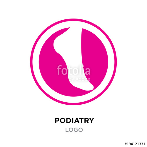 500x500 Red Podiatry Logo, Foot Or Footsteps Vector Illustration On Red