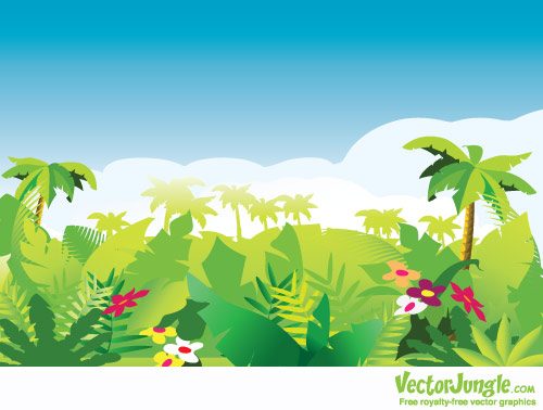 500x378 Vector Freebies Tropical Forest Background