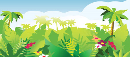 453x200 Vector Freebies Tropical Forest Background Design Chair