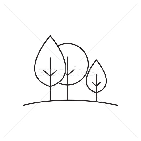 600x600 Outline Forest Icon Isolated On White Background Vector